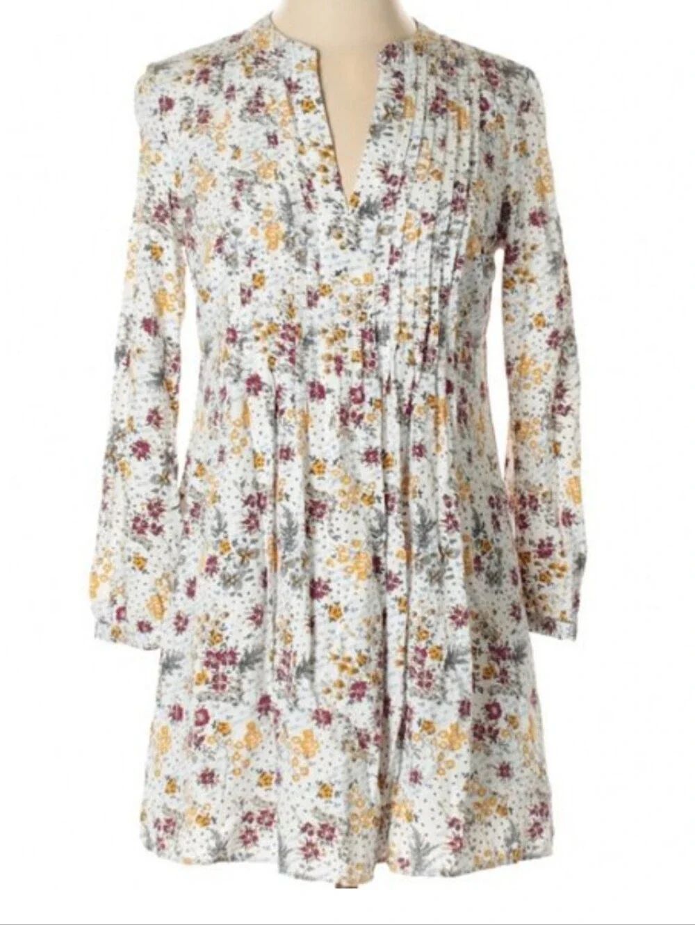 Old Navy Floral Print Cotton Shift Dress in White and Yellow.Cottagecore.Country